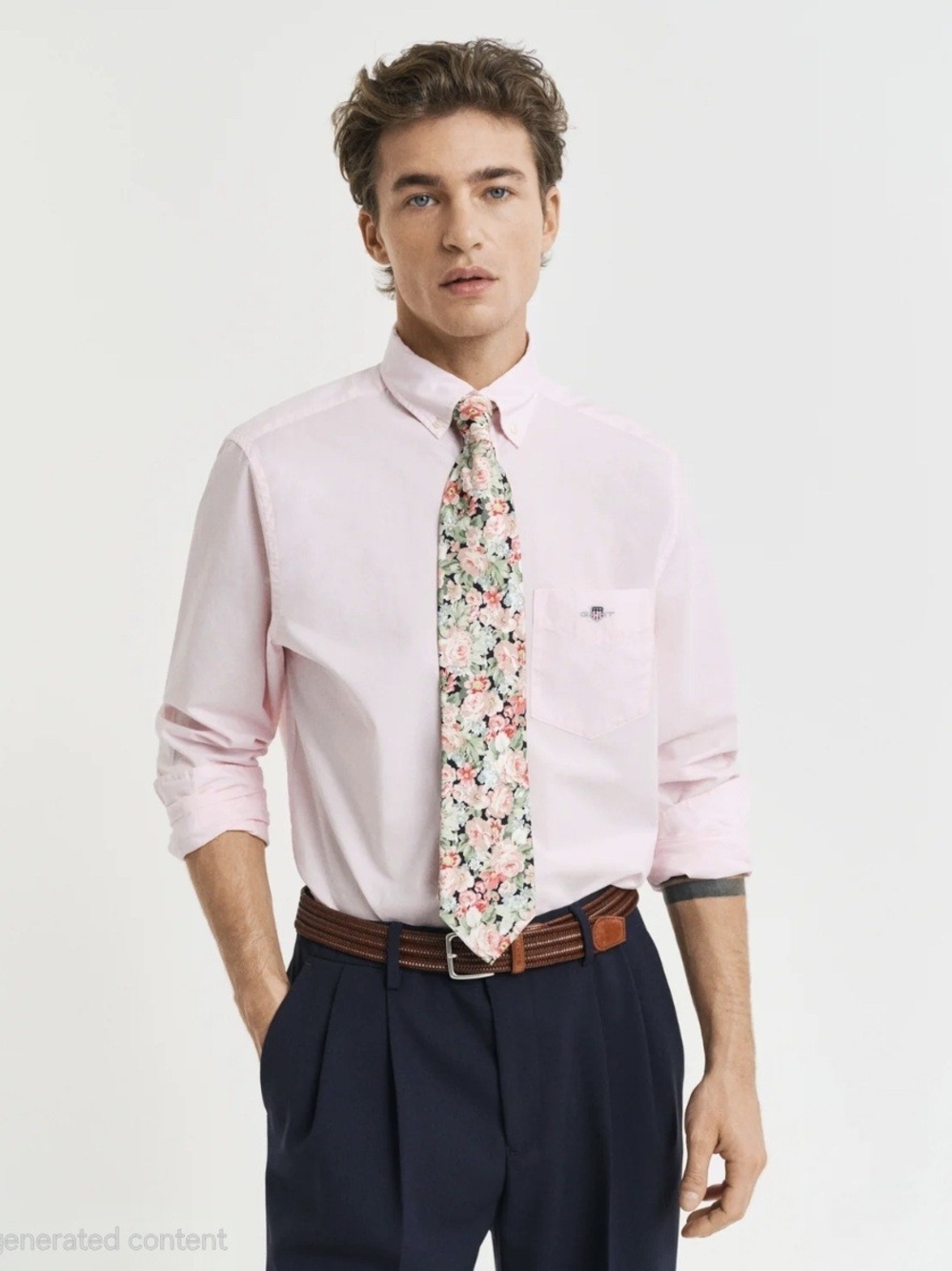 GANT Men's Regular Fit Poplin Pink Size Large (41/42) Button Down Light Pink